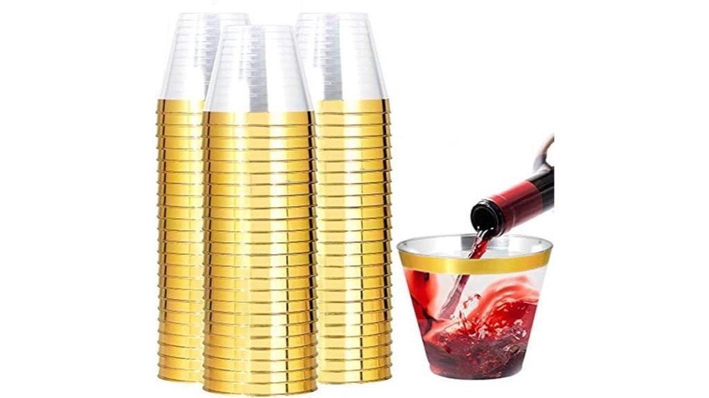 200 gold plastic cups