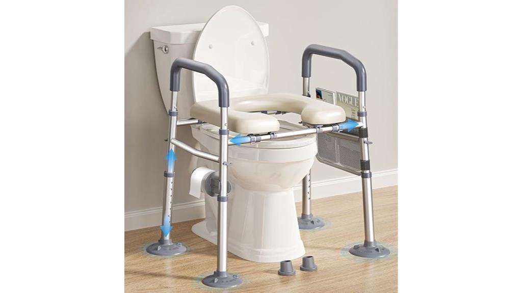adjustable handle toilet riser