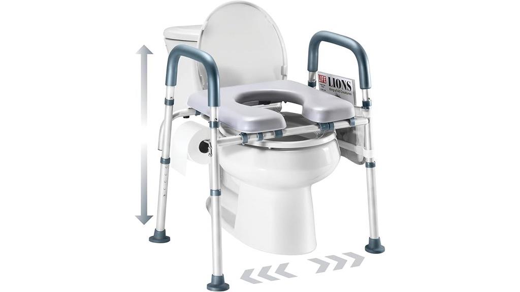 adjustable senior toilet risers