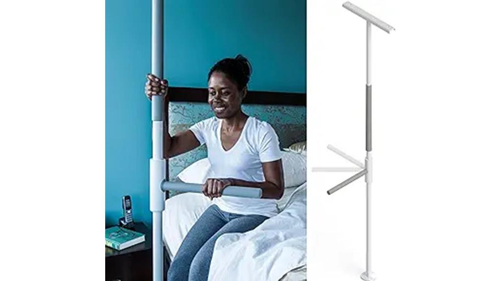 adjustable transfer pole with grab