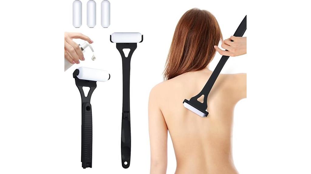 back lotion applicator with foam rollers