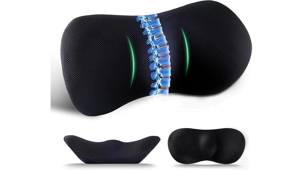 black office lumbar pillow