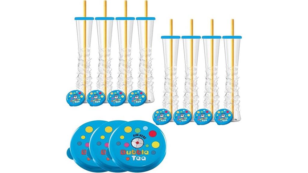 blue bubble tea cups