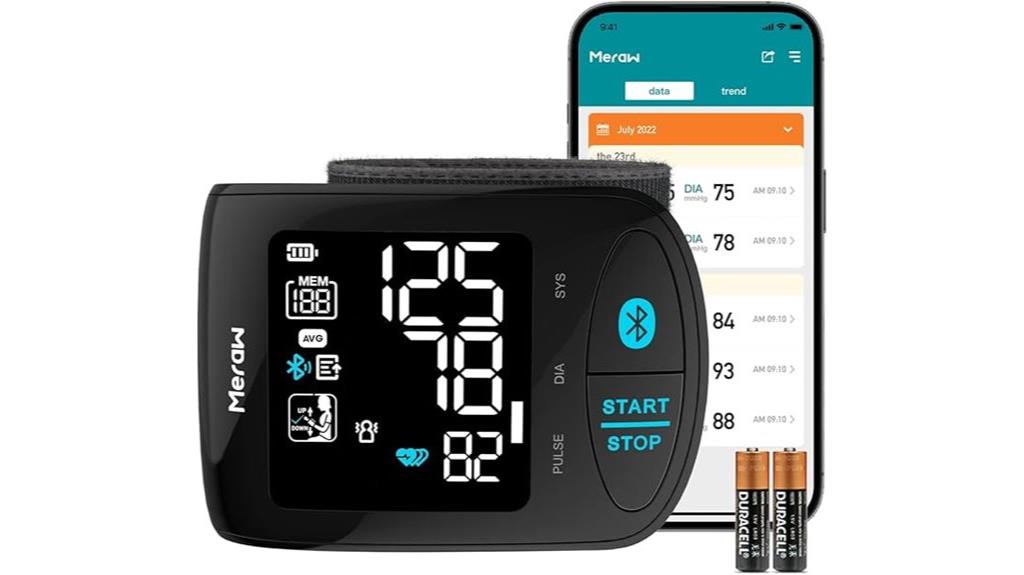 bluetooth enabled blood pressure monitor