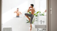 brushing with balance exercises