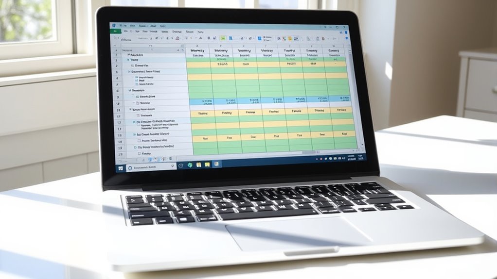 color coded organized schedule