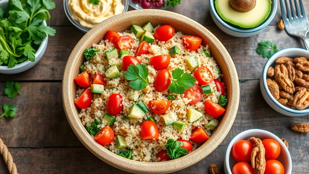 colorful protein packed quinoa salads