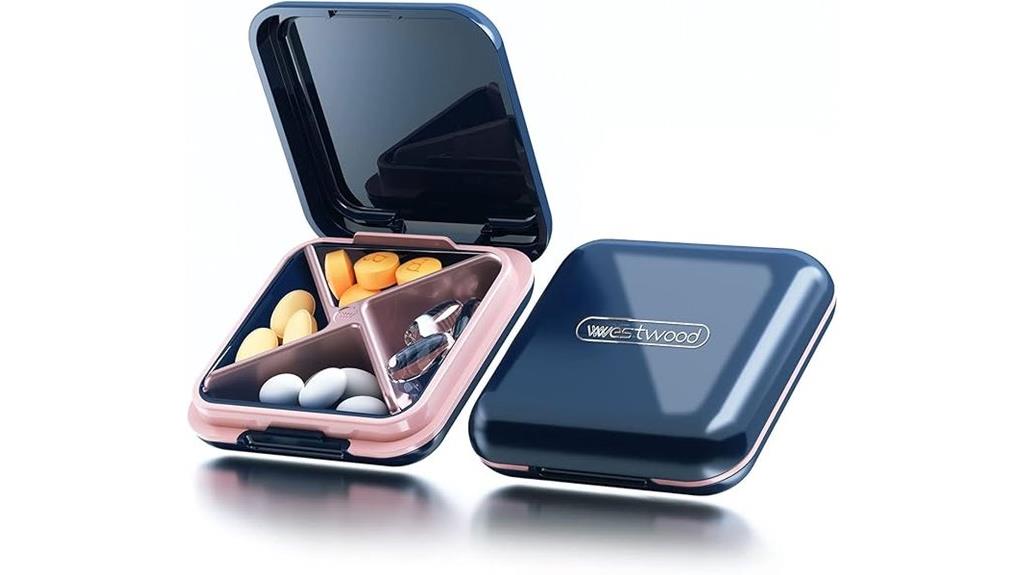 compact travel pill organizer