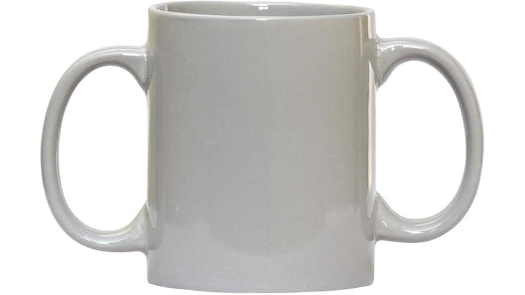 dual handle ceramic mug