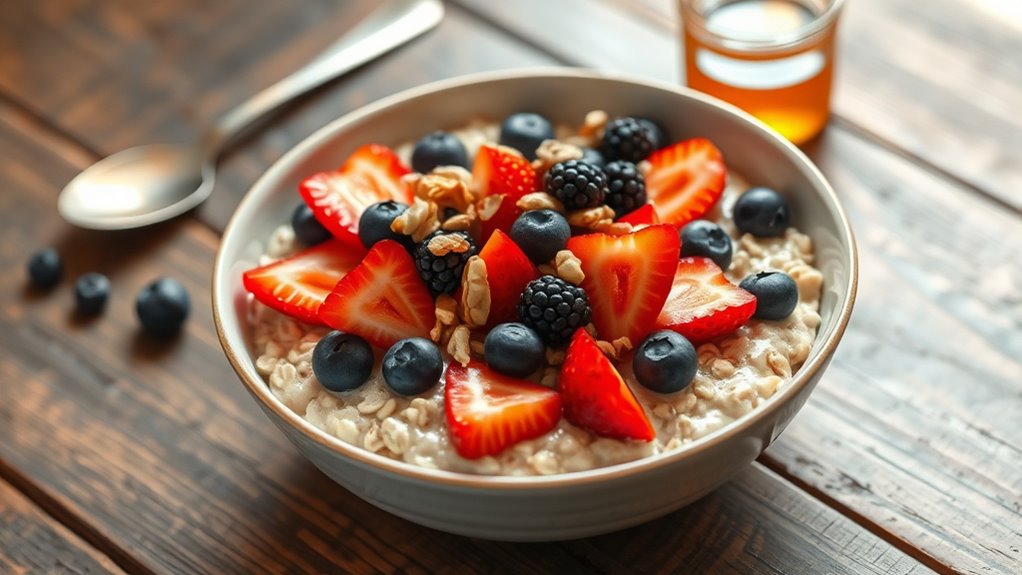 fiber rich berry oatmeal topping