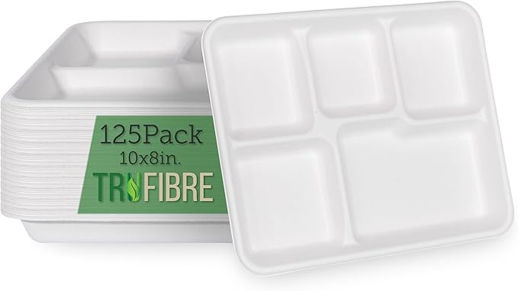 five section paper food trays