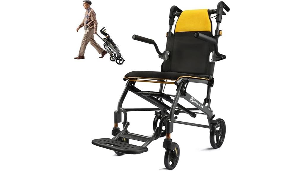 foldable adult wheelchair with handle