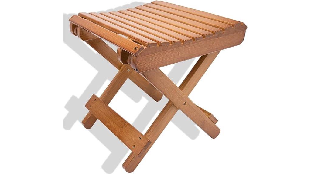 foldable bamboo shower stool