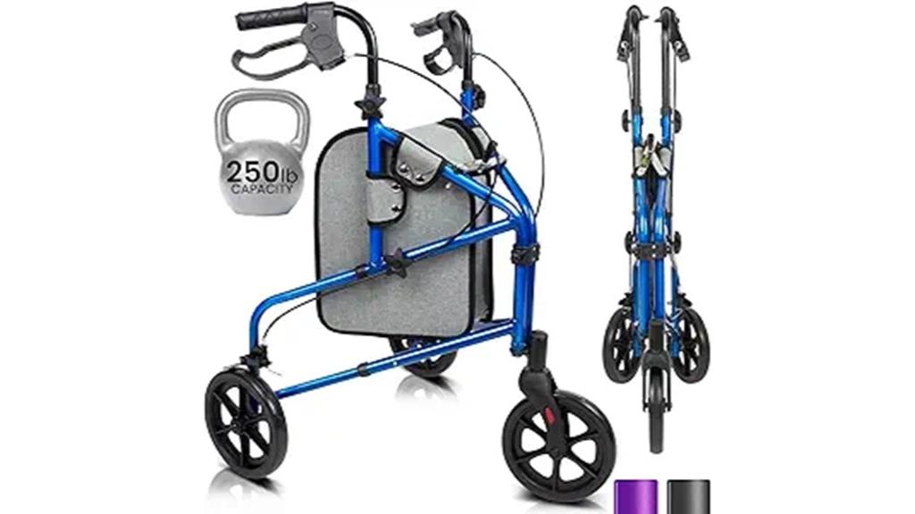 foldable three wheeled senior walker