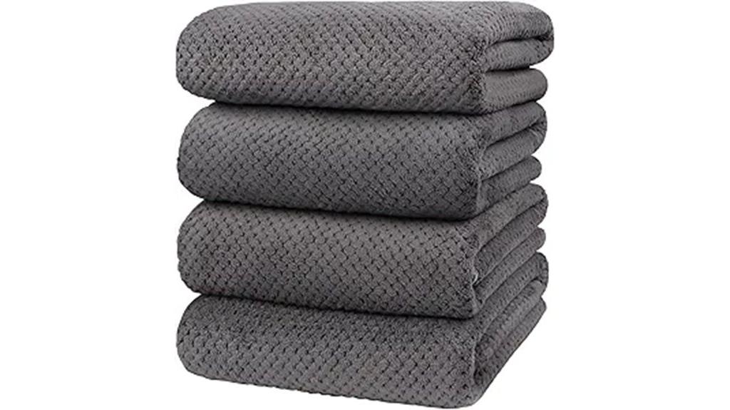 four soft microfiber towels