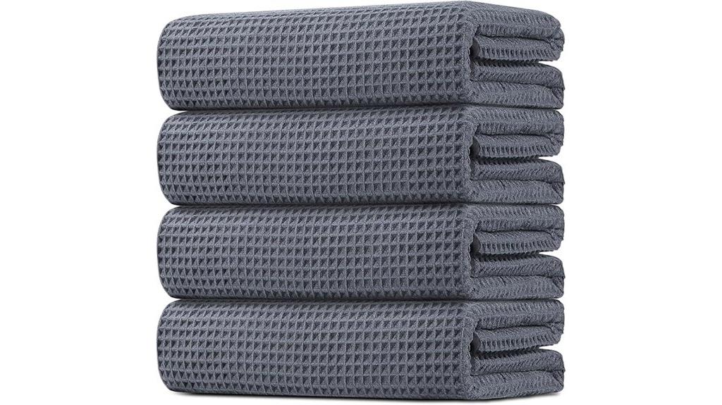 grey waffle bath towels