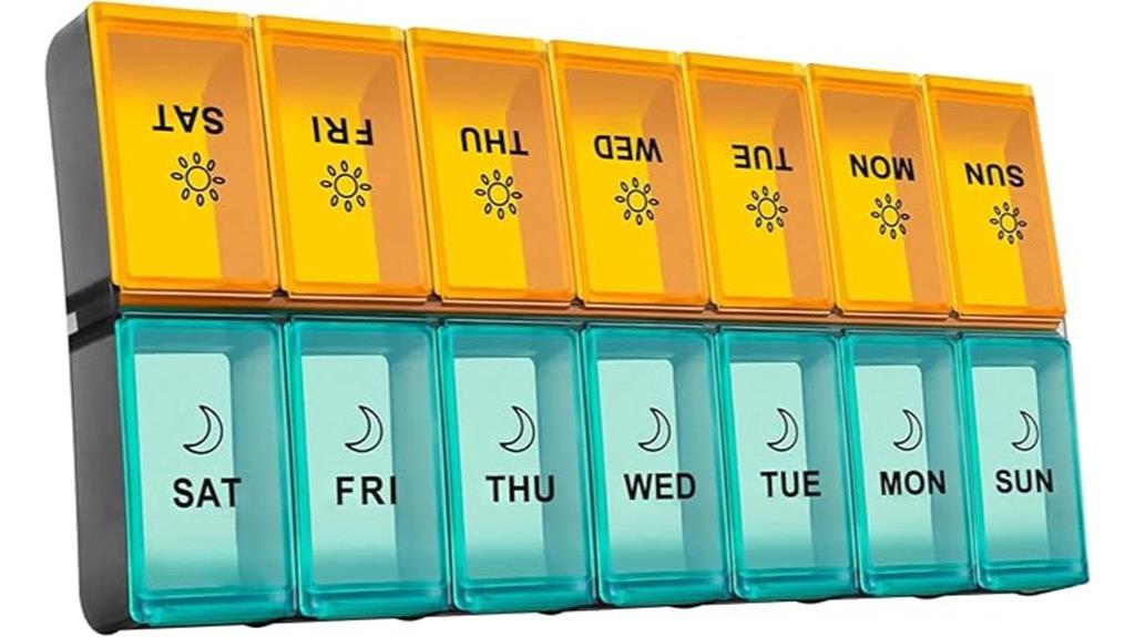 large 14 compartment pill organizer