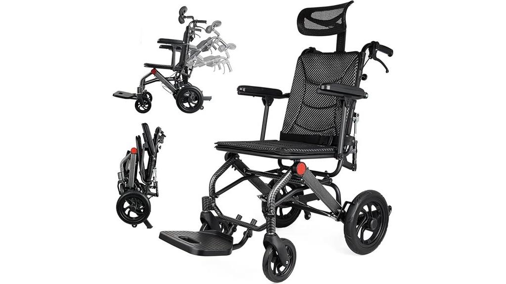 lightweight reclining travel wheelchair