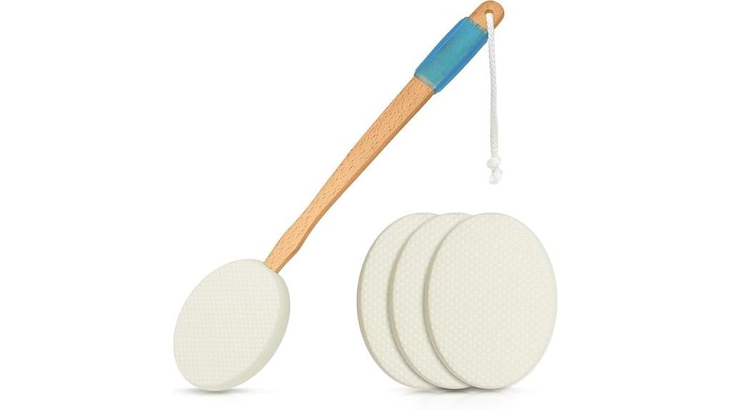 long lotion applicator with pads
