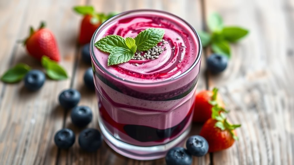 nutrient rich berry yogurt shake