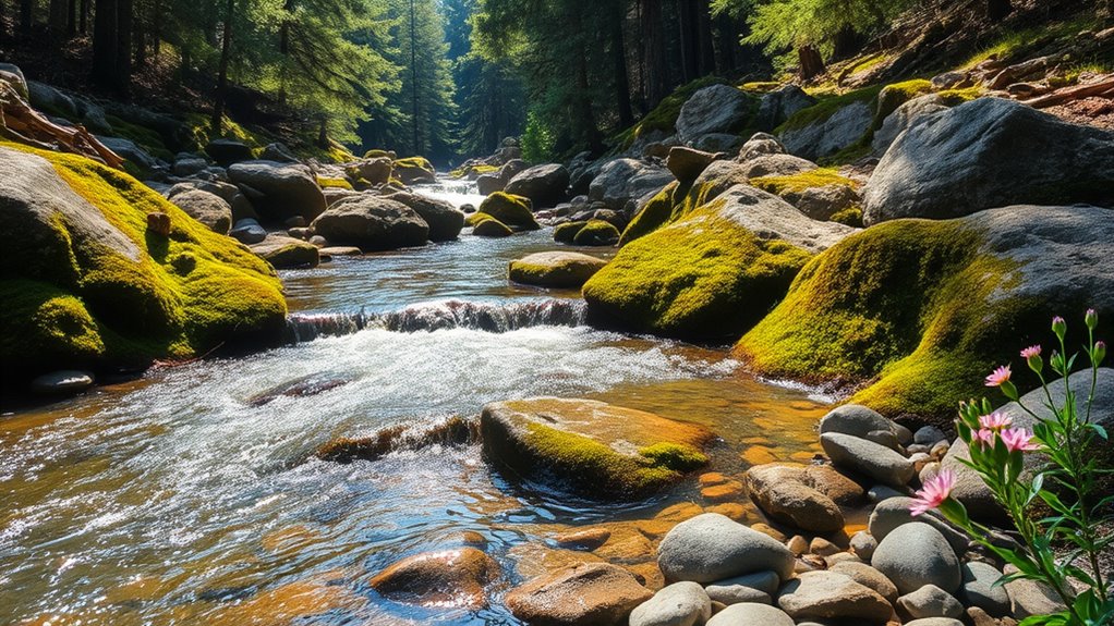 peaceful mountain stream meditation