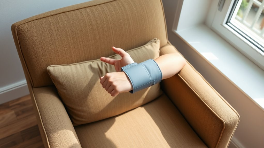 proper sitting and arm position