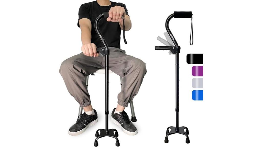 quad cane with four prongs