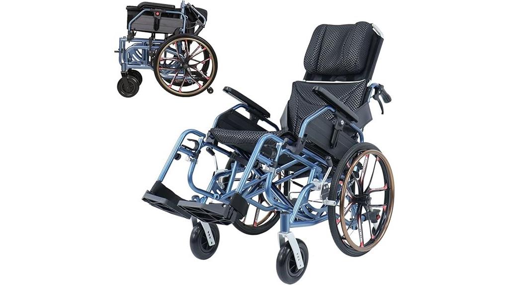reclining wheelchair with wheels