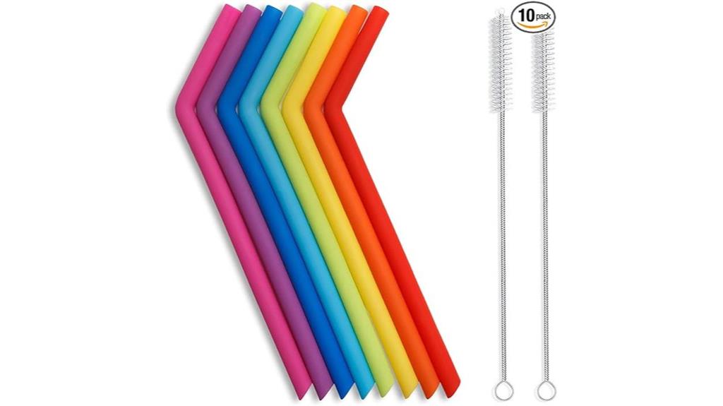 reusable silicone straw set