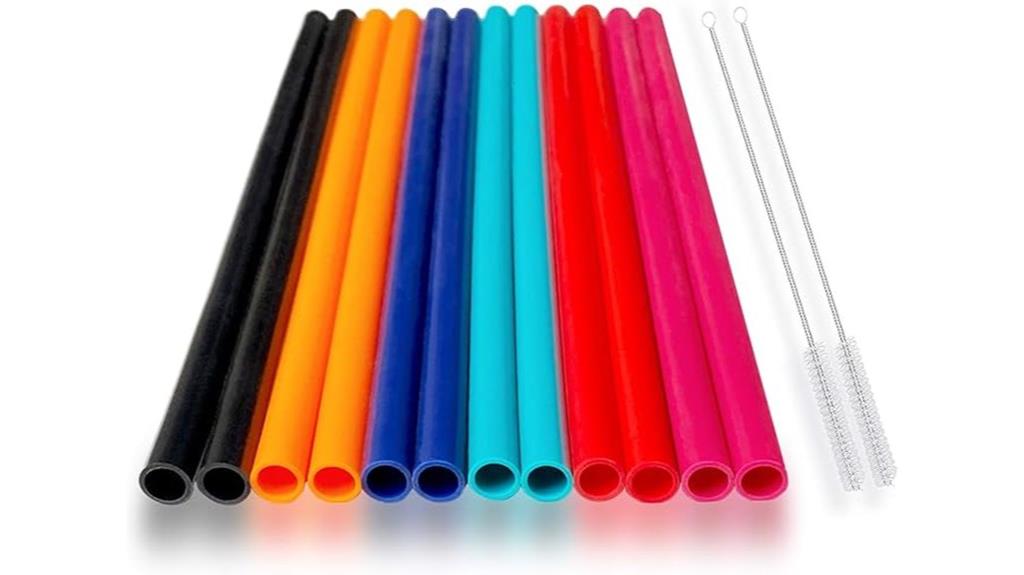 reusable silicone straw set