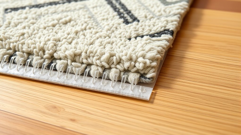 secure delicate rugs with adhesives