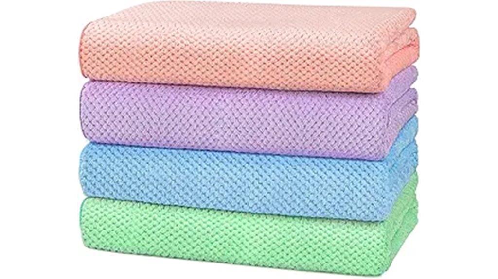 set of four bath towels