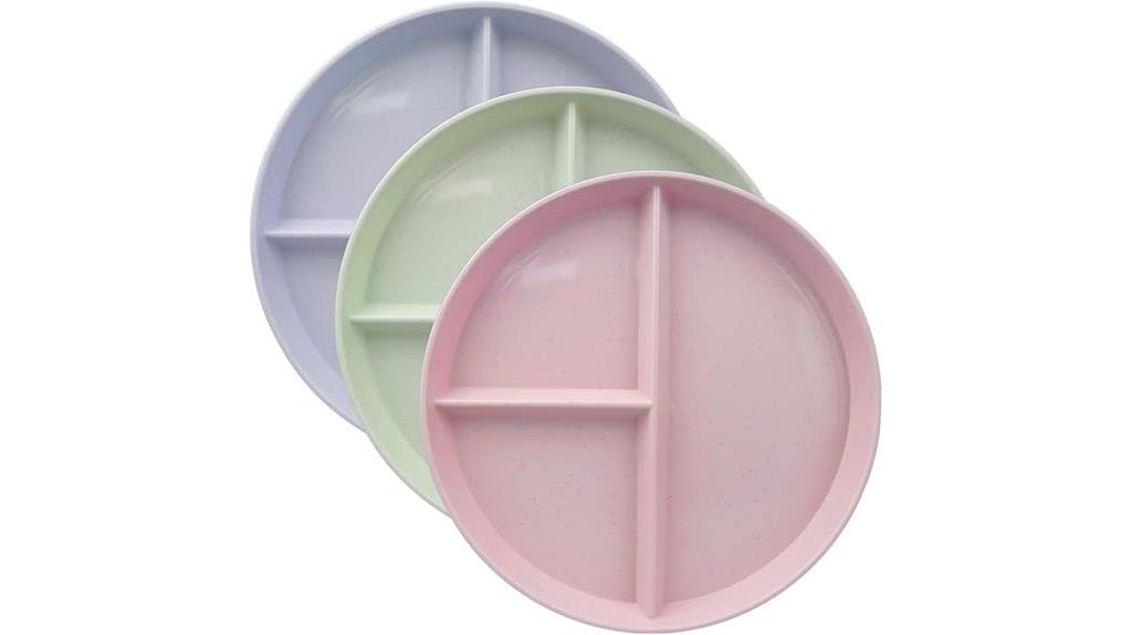 set of three divided plates