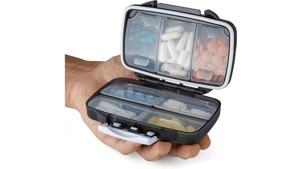 seven compartment travel pill organizer