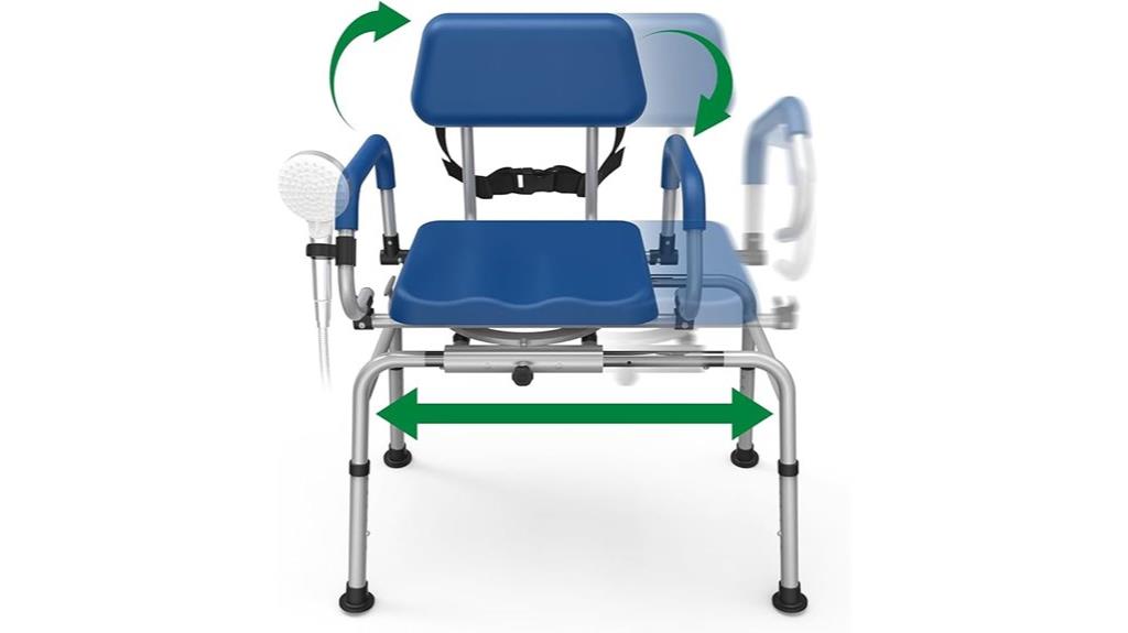 sliding shower chair with padding