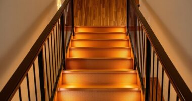 staircase safety rails lights
