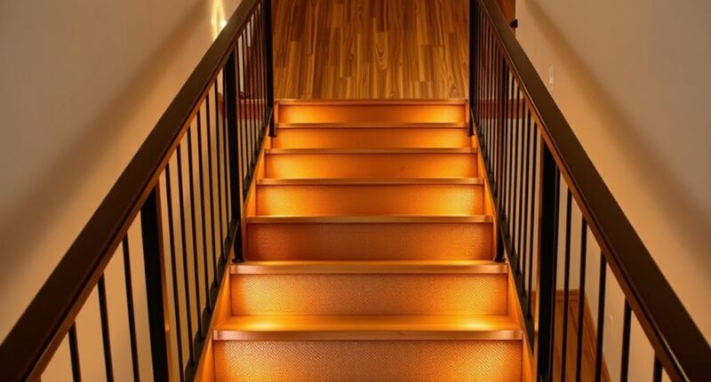 staircase safety rails lights