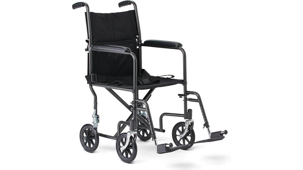 steel wheelchair with footrests
