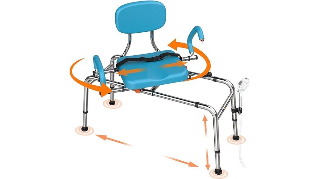 swivel adjustable shower chair