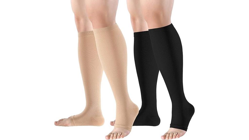toeless compression sock pair