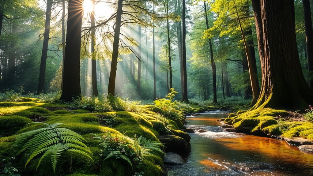 tree canopy flowing water