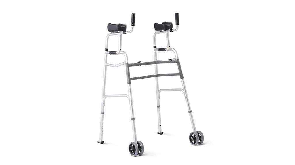 upright walker with dual wheels