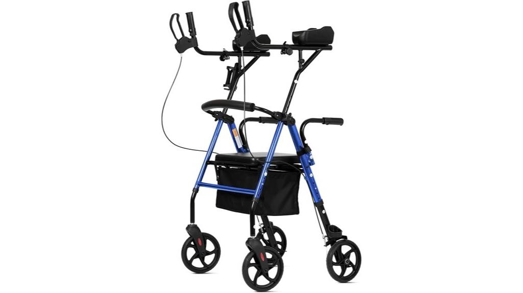 upright walker with padded seat