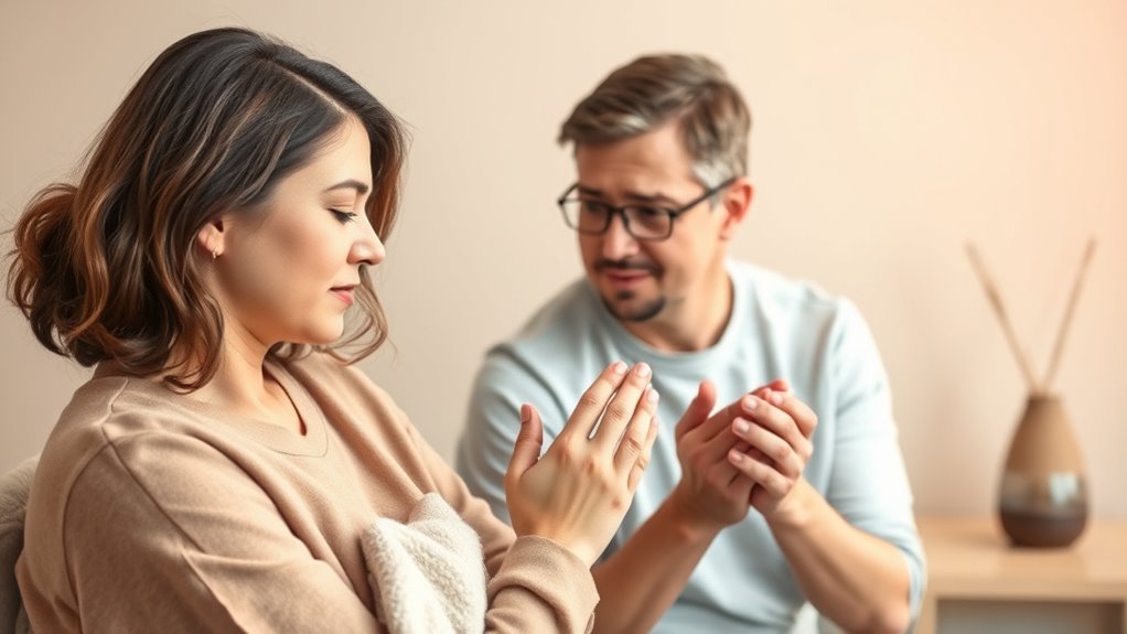 use calming de escalation techniques