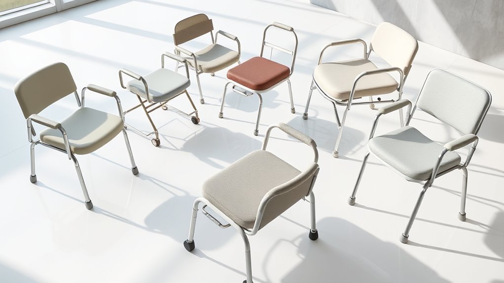variety of customizable bath chairs