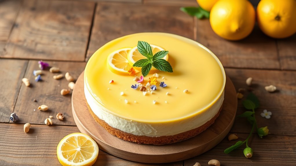 vegan lemon cashew cheesecake