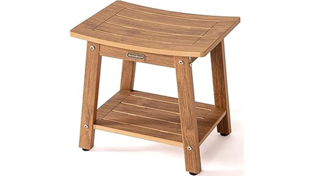 waterproof shower bench with storage