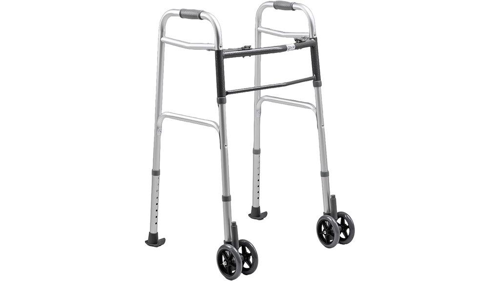 wheel equipped folding walker