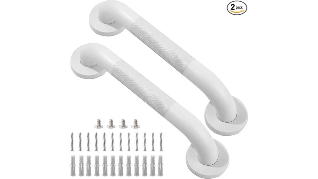 white 12 inch bathroom grab bars