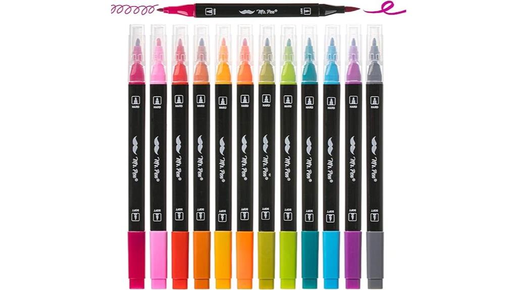 12 piece dual tip pens